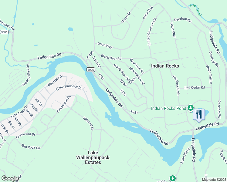 map of restaurants, bars, coffee shops, grocery stores, and more near 141 Cub Road in Lake Ariel