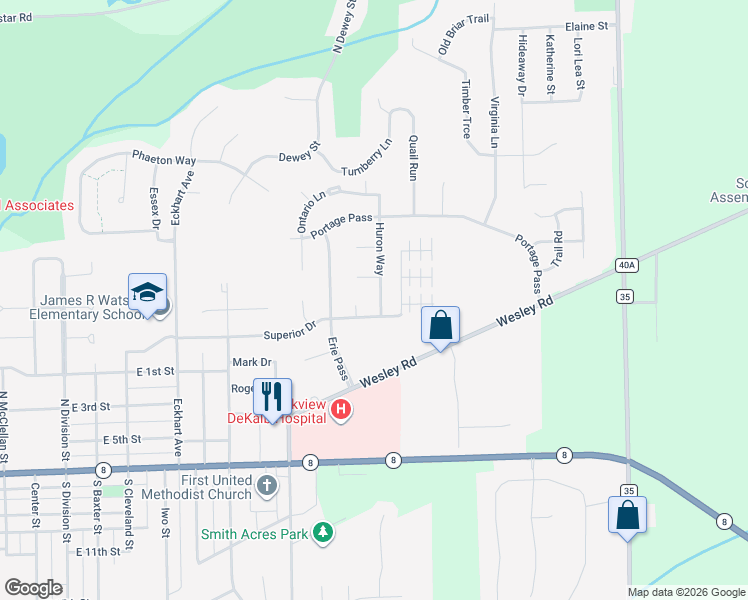 map of restaurants, bars, coffee shops, grocery stores, and more near 702-704 Huron Way in Auburn