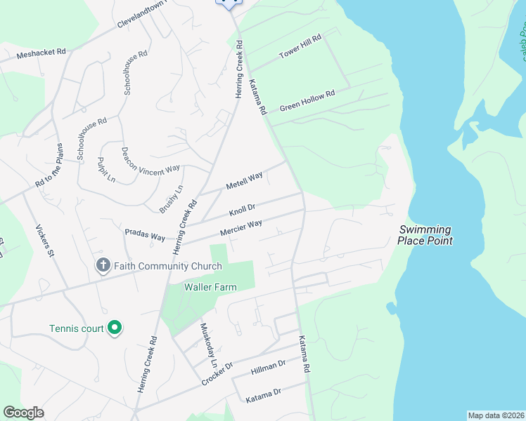 map of restaurants, bars, coffee shops, grocery stores, and more near 12 Knoll Drive in Edgartown