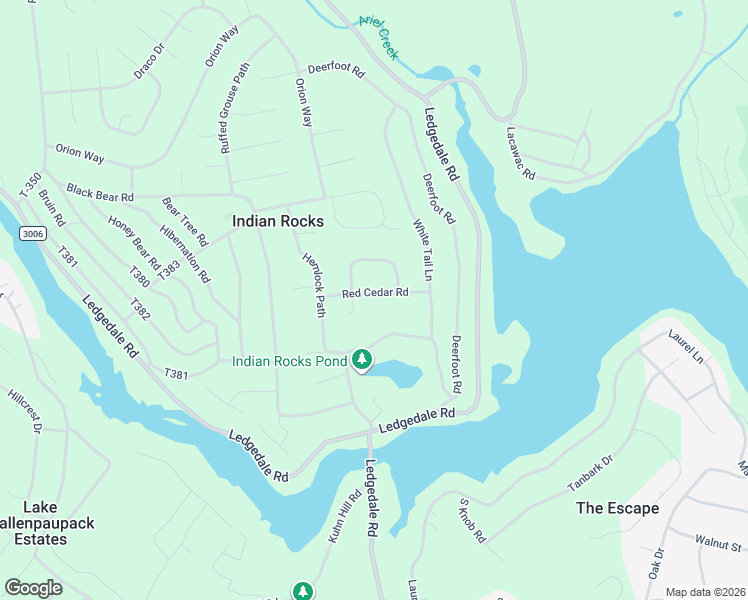 map of restaurants, bars, coffee shops, grocery stores, and more near 26 Red Cedar Road in Lake Ariel