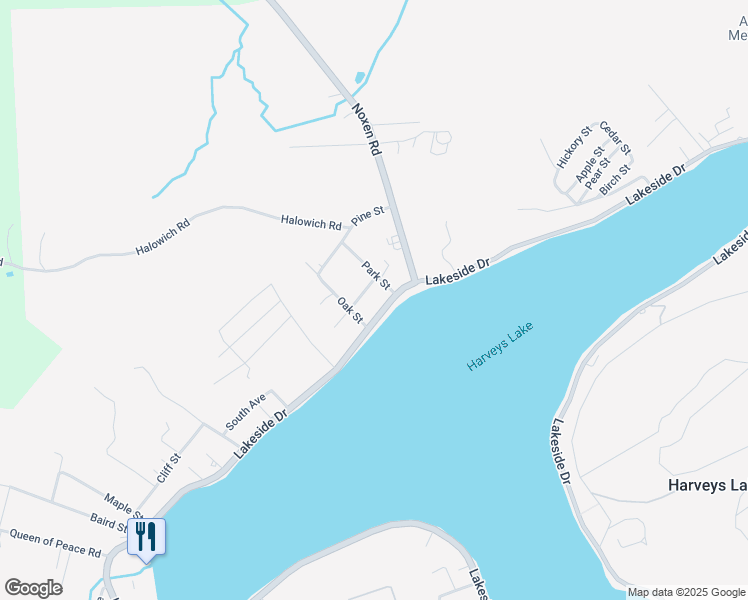map of restaurants, bars, coffee shops, grocery stores, and more near 1742 Lakeside Drive in Harveys Lake