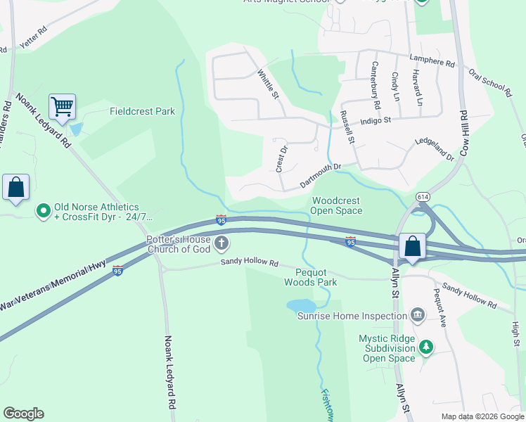 map of restaurants, bars, coffee shops, grocery stores, and more near 181 Dartmouth Drive in Groton