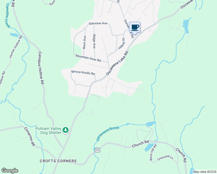map of restaurants, bars, coffee shops, grocery stores, and more near 14 Homesdale Road in Putnam County
