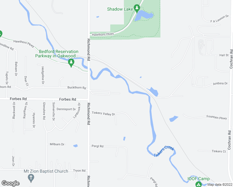 map of restaurants, bars, coffee shops, grocery stores, and more near 6845 Richmond Rd in Solon