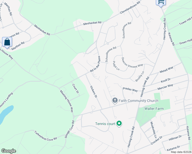 map of restaurants, bars, coffee shops, grocery stores, and more near 11B Duarte Circle in Edgartown