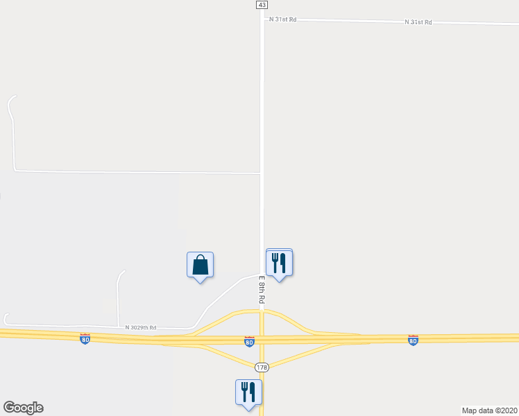 map of restaurants, bars, coffee shops, grocery stores, and more near 3039 East 8th Road in North Utica