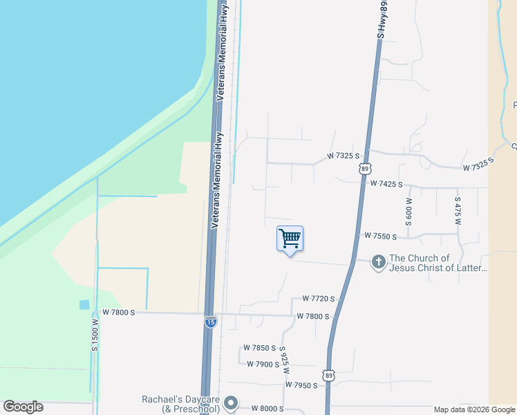 map of restaurants, bars, coffee shops, grocery stores, and more near 7456 South 950 West in Willard