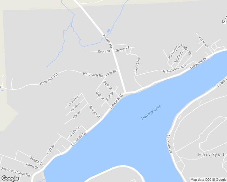 map of restaurants, bars, coffee shops, grocery stores, and more near Park St in Harveys Lake