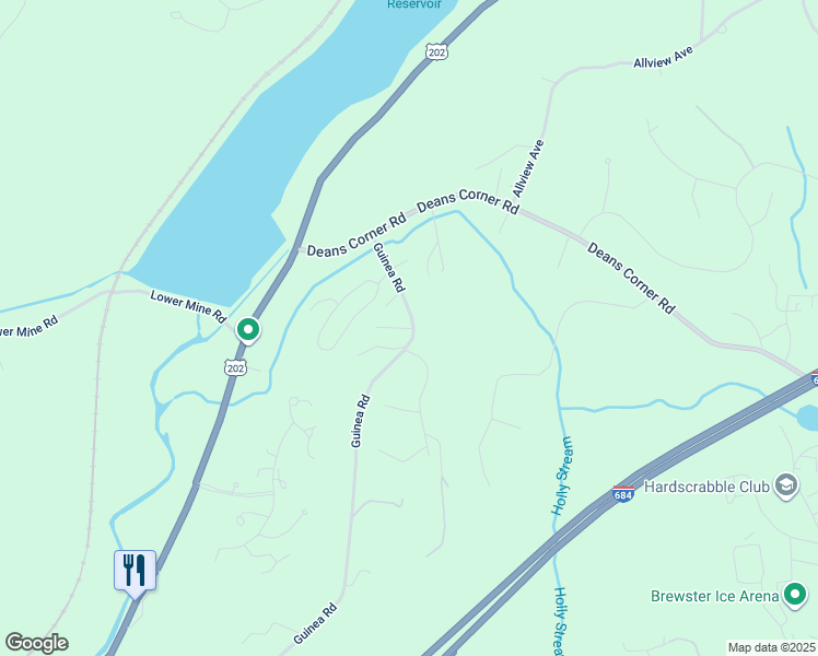 map of restaurants, bars, coffee shops, grocery stores, and more near 29 Guinea Road in Brewster
