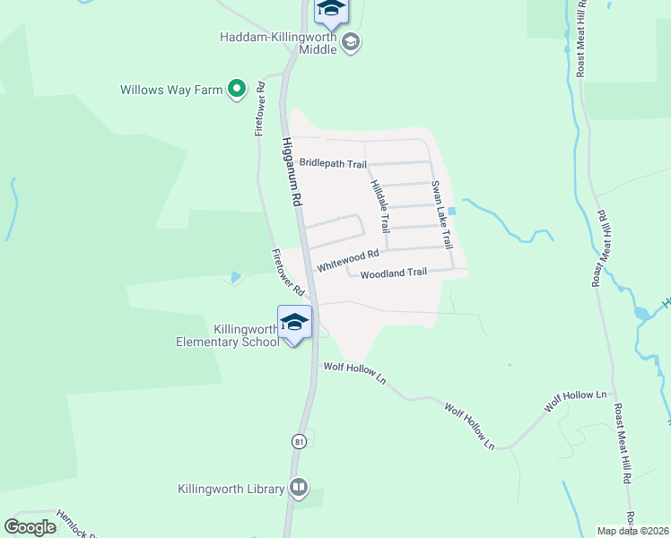 map of restaurants, bars, coffee shops, grocery stores, and more near 8 Whitewood Road in Killingworth