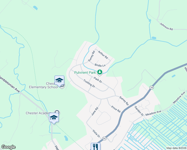 map of restaurants, bars, coffee shops, grocery stores, and more near 30 Park Drive in Chester