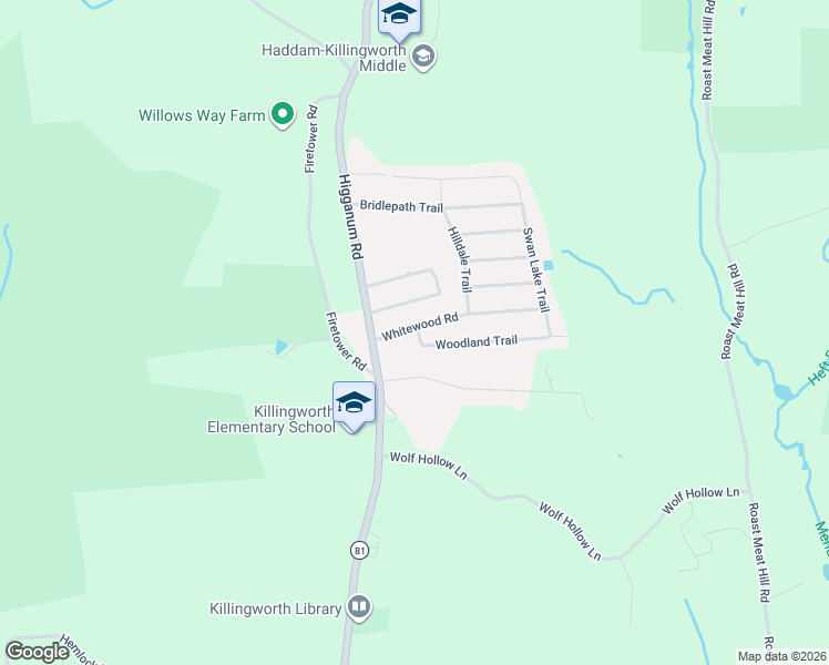 map of restaurants, bars, coffee shops, grocery stores, and more near 8 Whitewood Road in Killingworth
