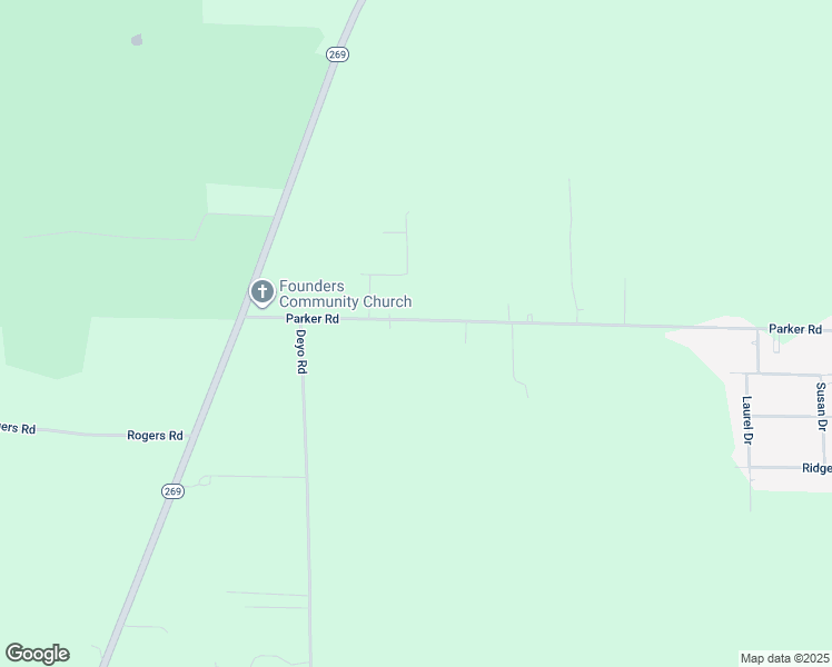 map of restaurants, bars, coffee shops, grocery stores, and more near 7506 Parker Rd in Castalia