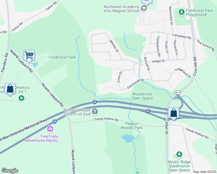 map of restaurants, bars, coffee shops, grocery stores, and more near 202 Dartmouth Drive in Groton