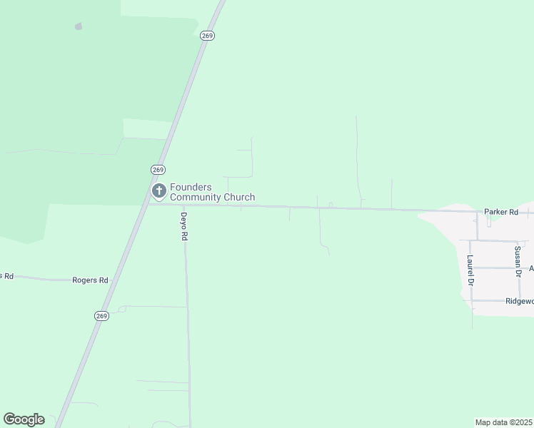 map of restaurants, bars, coffee shops, grocery stores, and more near 7506 Parker Road in Castalia