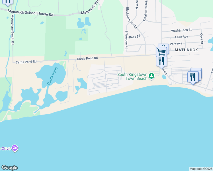 map of restaurants, bars, coffee shops, grocery stores, and more near 982 Roy Carpenter Beach Road in South Kingstown