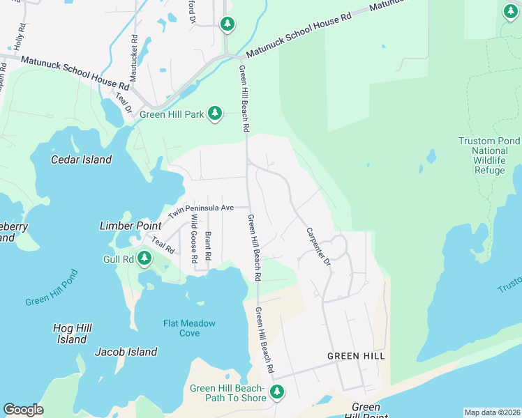 map of restaurants, bars, coffee shops, grocery stores, and more near 71 Slope Avenue in South Kingstown