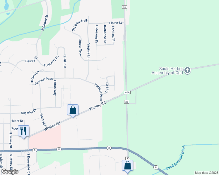 map of restaurants, bars, coffee shops, grocery stores, and more near 2105 Wood Hollow Trail in Auburn