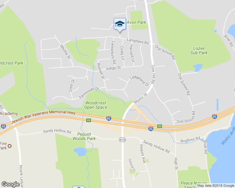 map of restaurants, bars, coffee shops, grocery stores, and more near 35 Ledgeland Drive in Groton
