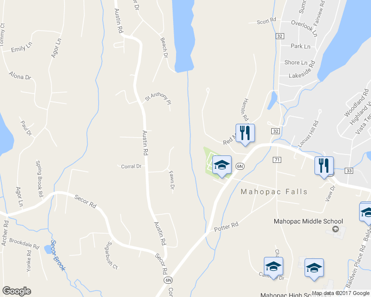 map of restaurants, bars, coffee shops, grocery stores, and more near 42 Deer Trail Drive in Mahopac