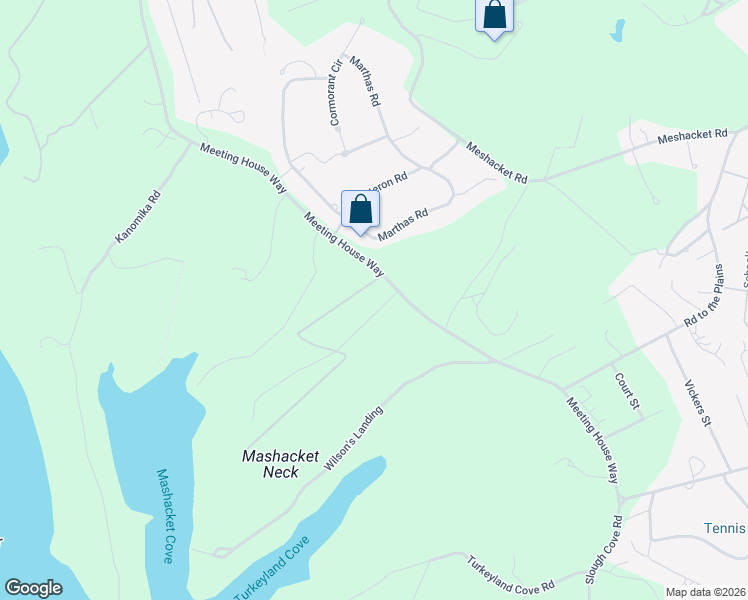 map of restaurants, bars, coffee shops, grocery stores, and more near 114 Meetinghouse Way in Edgartown