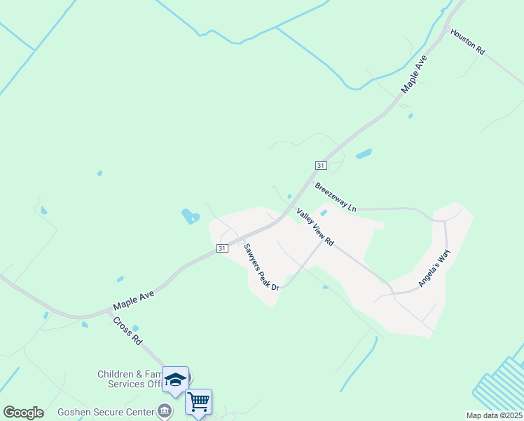 map of restaurants, bars, coffee shops, grocery stores, and more near 178 Maple Avenue in Goshen