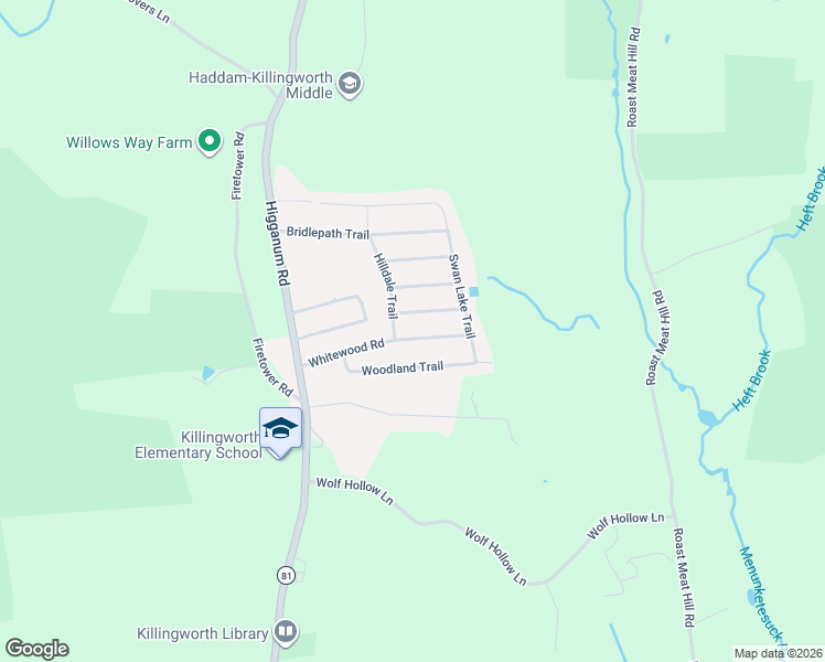 map of restaurants, bars, coffee shops, grocery stores, and more near 36 Whitewood Road in Killingworth