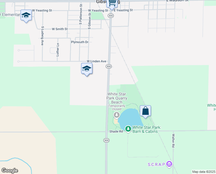 map of restaurants, bars, coffee shops, grocery stores, and more near 740 South Main Street in Gibsonburg