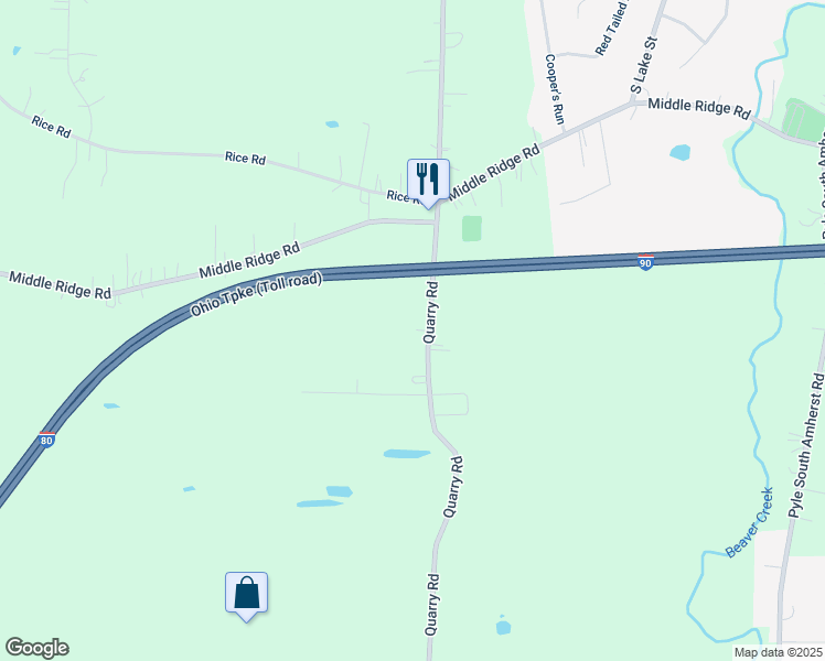 map of restaurants, bars, coffee shops, grocery stores, and more near 8150 Quarry Road in Amherst