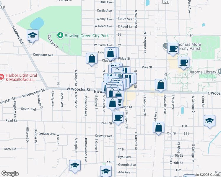 map of restaurants, bars, coffee shops, grocery stores, and more near in 