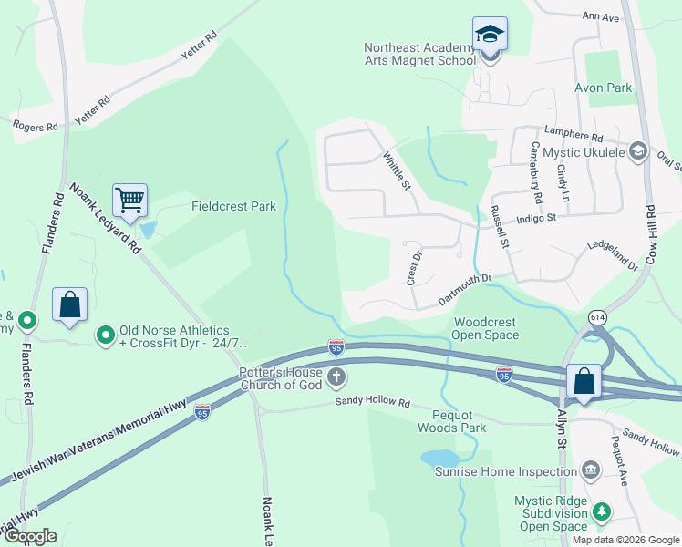 map of restaurants, bars, coffee shops, grocery stores, and more near 216 Dartmouth Drive in Groton