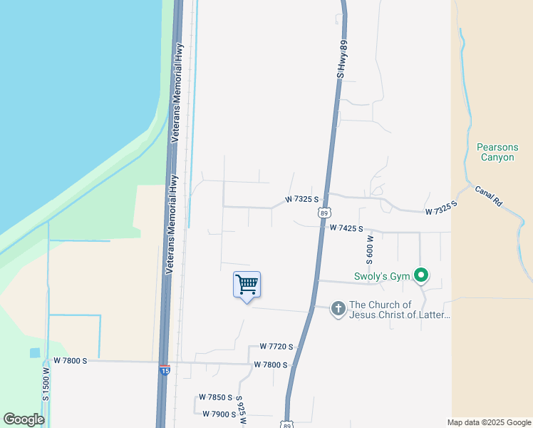 map of restaurants, bars, coffee shops, grocery stores, and more near 7340 South 850 West in Willard