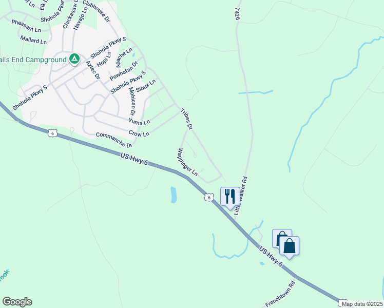 map of restaurants, bars, coffee shops, grocery stores, and more near 190 Shohola Parkway South in Shohola