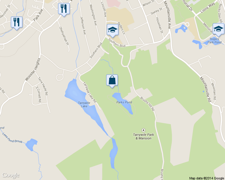 map of restaurants, bars, coffee shops, grocery stores, and more near in Danbury