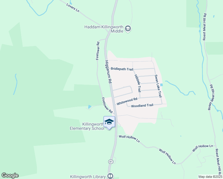 map of restaurants, bars, coffee shops, grocery stores, and more near 1A Stonewall Drive in Killingworth
