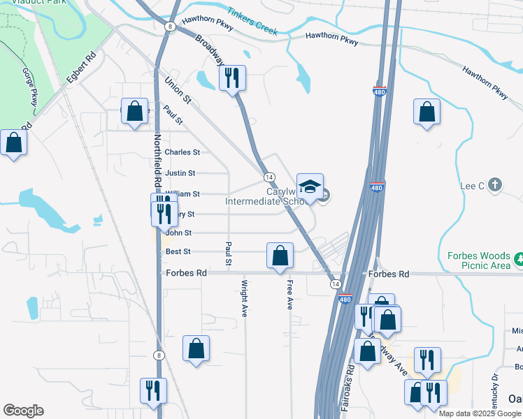 map of restaurants, bars, coffee shops, grocery stores, and more near 179 Henry St in Bedford