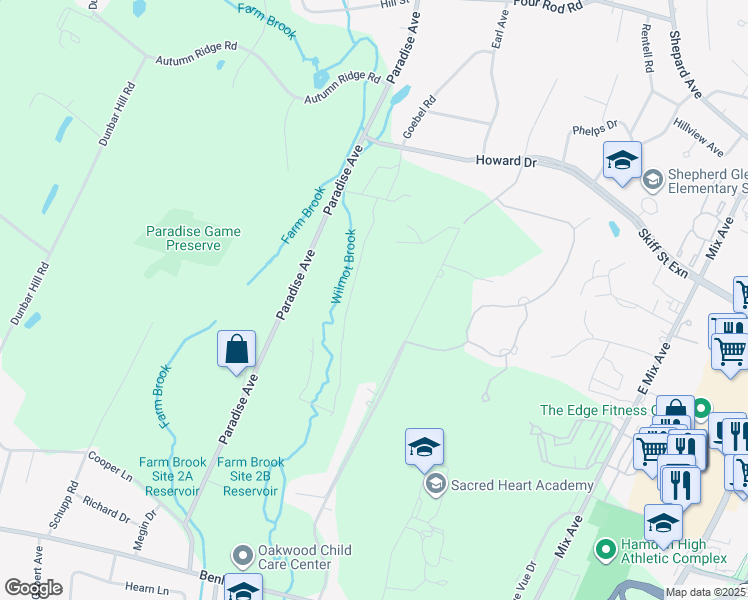 map of restaurants, bars, coffee shops, grocery stores, and more near in Hamden