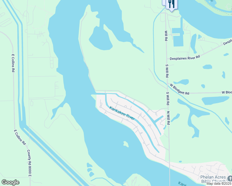 map of restaurants, bars, coffee shops, grocery stores, and more near 8595 East Pheasant Trail in Wilmington