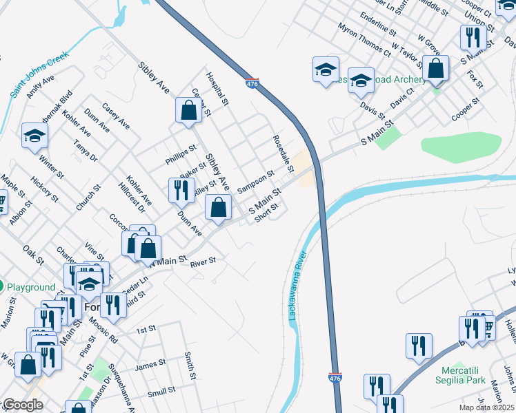 map of restaurants, bars, coffee shops, grocery stores, and more near 1104 South Main Street in Taylor