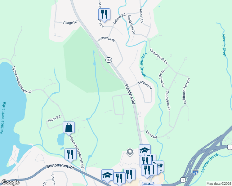 map of restaurants, bars, coffee shops, grocery stores, and more near 9 Monticello Dr in East Lyme