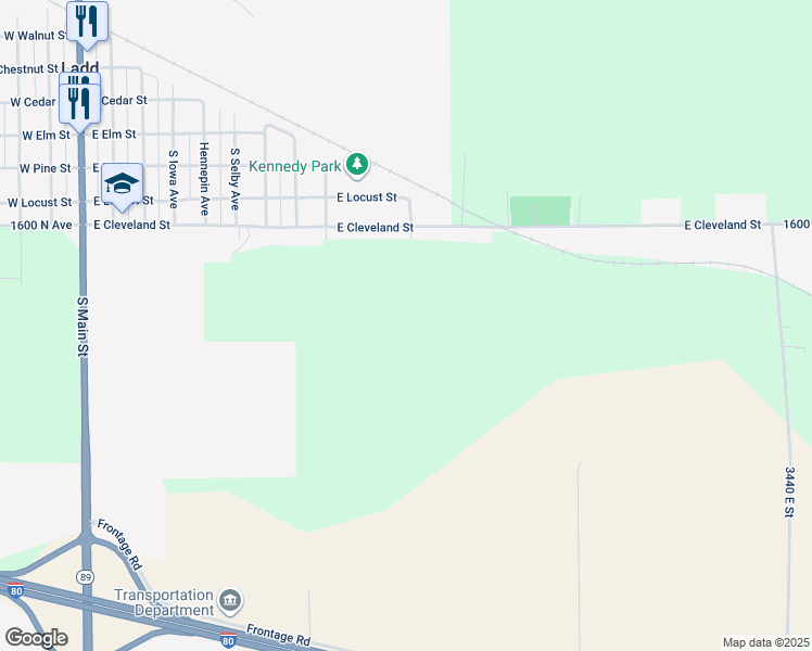 map of restaurants, bars, coffee shops, grocery stores, and more near in Ladd