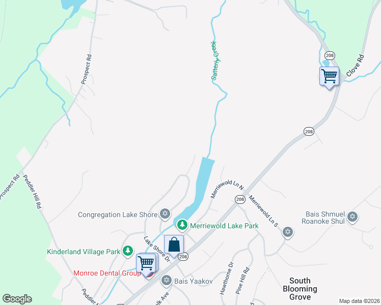 map of restaurants, bars, coffee shops, grocery stores, and more near 9 Hawks Nest Road in Monroe