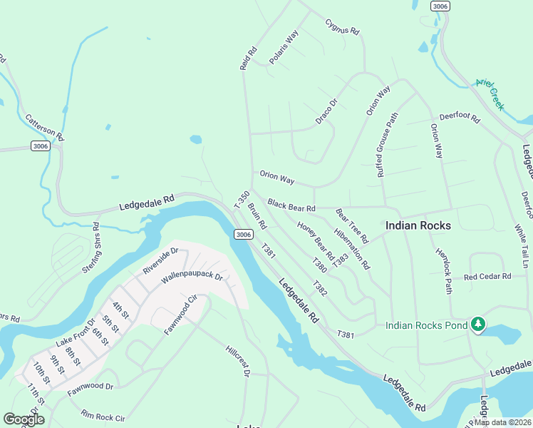 map of restaurants, bars, coffee shops, grocery stores, and more near 145 Bear Rock Road in Lake Ariel