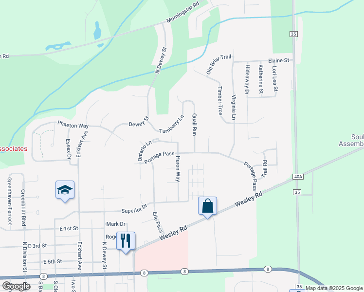 map of restaurants, bars, coffee shops, grocery stores, and more near 1002 Huron Way in Auburn