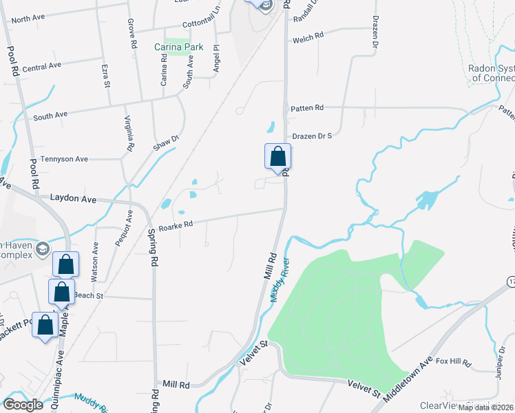 map of restaurants, bars, coffee shops, grocery stores, and more near 69 Roarke Road in North Haven