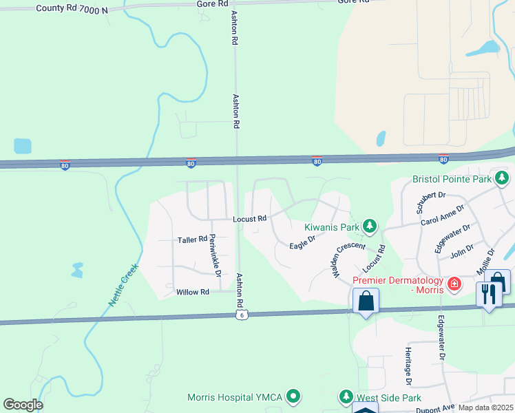 map of restaurants, bars, coffee shops, grocery stores, and more near 2011 Mountain Road in Morris