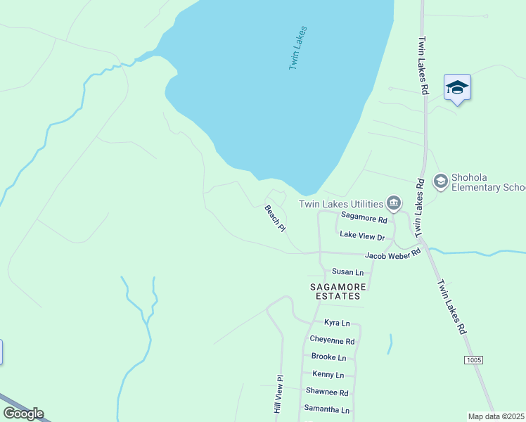 map of restaurants, bars, coffee shops, grocery stores, and more near 108 Beach Place in Shohola