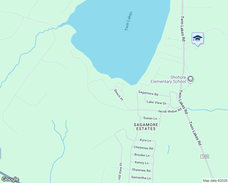 map of restaurants, bars, coffee shops, grocery stores, and more near Beach Place in Shohola