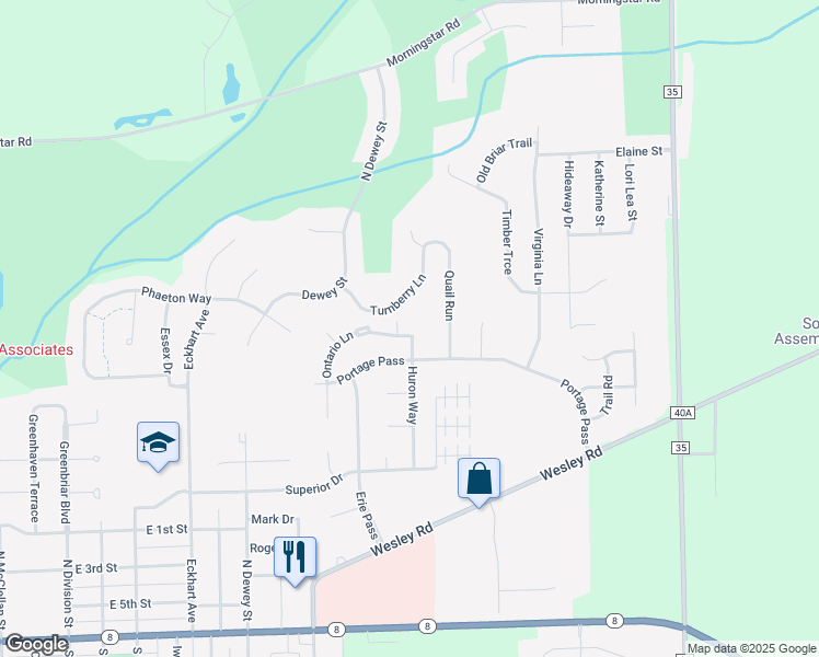 map of restaurants, bars, coffee shops, grocery stores, and more near 1002 Huron Way in Auburn