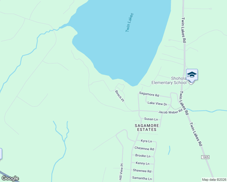 map of restaurants, bars, coffee shops, grocery stores, and more near Beach Place in Shohola